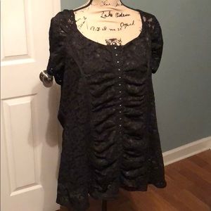 Black lace corset style top